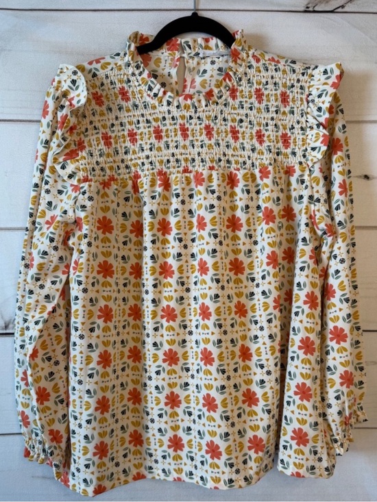 Michelle Mcdowell Tops - ⛱️🔥Michelle McDowell - Orange & Yellow Floral Smocked Blouse - L